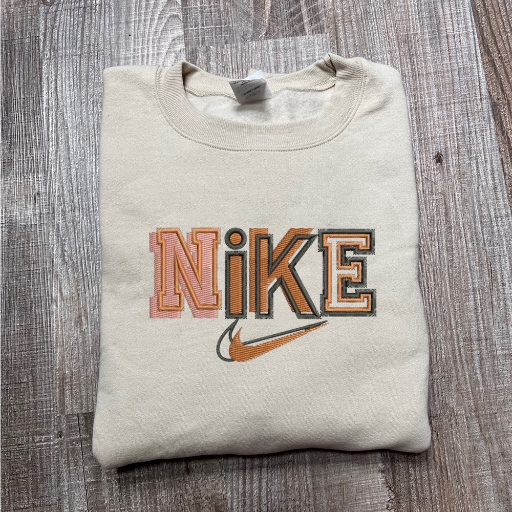Abstract Nike embroidered crewneck sweatshirt, customizable